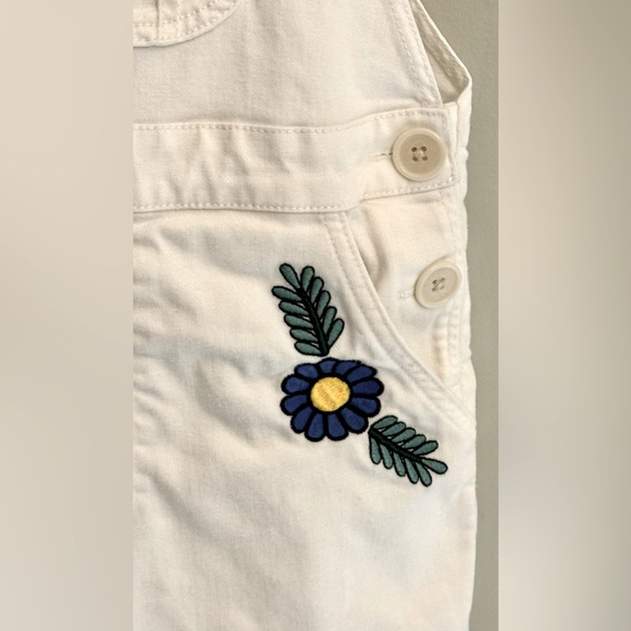 Stella McCartney Kids White Denim Jumpsuit Overalls Embroidered Flowers Girls 10 - Picture 5 of 6